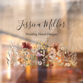 Elegante Monogram Mooie Waterverf Wildbloem Raamsticker (Vel 2)