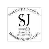 Elegante Monogram Naam Bakkerij Bedrijf Rubberstempel (Afrduk)