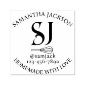 Elegante Monogram Naam Bakkerij Bedrijf Zelfinktende Stempel (Design)