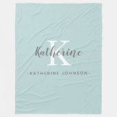 Elegante Monogram Naam Blue Fleece Deken (Voorkant)