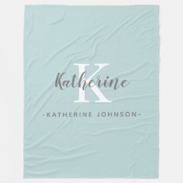 Elegante Monogram Naam Blue Fleece Deken