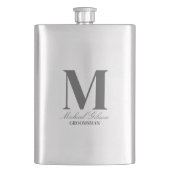 Elegante Monogram & Naam Bruidsjonkers Cadeau Flas Flacon (Voorkant)