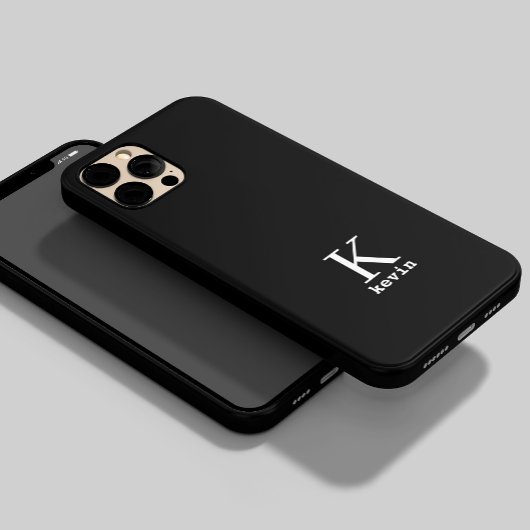 Elegante monogram naam gepersonaliseerd eenvoudig Case-Mate iPhone case