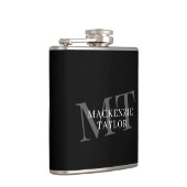 Elegante Monogram Naam Gepersonaliseerde Tekst Heupfles (Rechts)