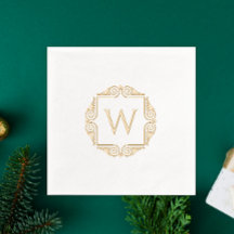 Elegante Monogram Naam Initiaal Art Deco Lijst