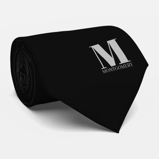 Elegante Monogram + Naam Trouwdas Stropdas (Opgerold)