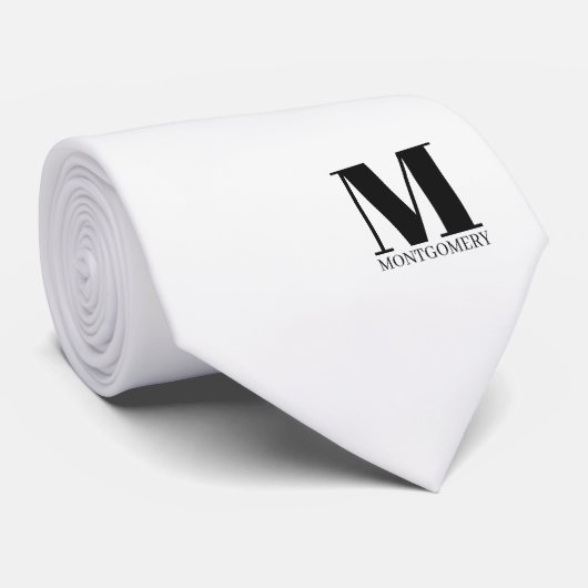 Elegante Monogram + Naam Trouwdas Stropdas (Opgerold)