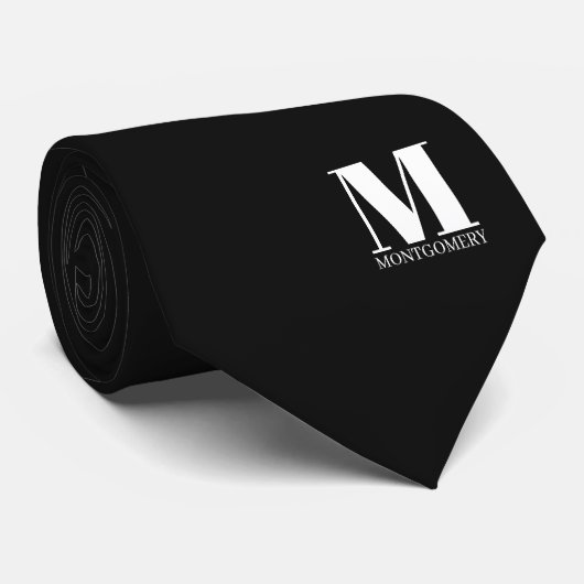 Elegante Monogram + Naam Trouwdas Stropdas (Opgerold)