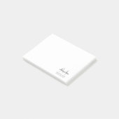 Elegante Monogram Naam Zwart-Wit Post-it® Notes (Schuin)
