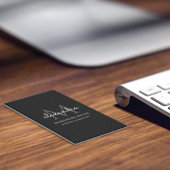 Elegante Monogram Naam Zwart-Wit Visitekaartje