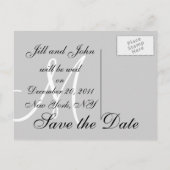 Elegante Monogram Namen Sla de Datum Aankondiging (Achterkant)