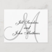 Elegante Monogram Namen Sla de Datum Aankondiging (Voorkant)