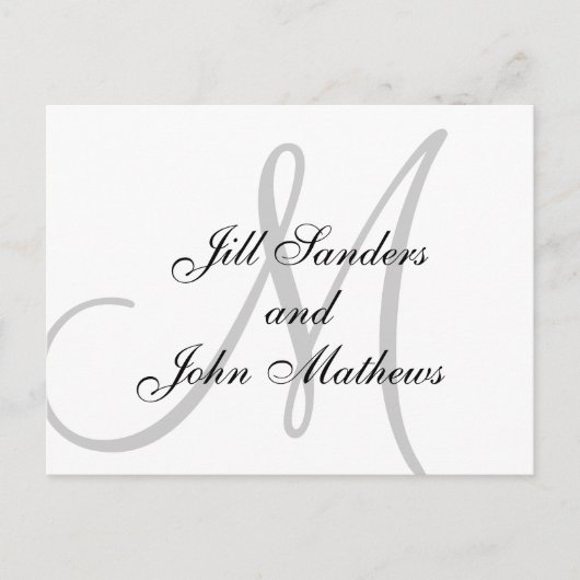 Elegante Monogram Namen Sla de Datum Aankondiging (Voorkant)