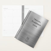 Elegante Monogram Nep Zilver Grijs Reizen Planner (Display)