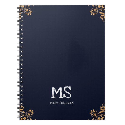 Elegante Monogram Notitieboek voor Haar (Voorkant)