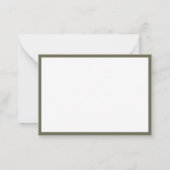 Elegante Monogram Olivegroene Rand Notitiekaartje (Achterkant)