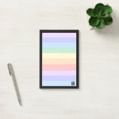 Elegante monogram op pastel regenboog & zwarte lij post-it® notes (Kantoor)