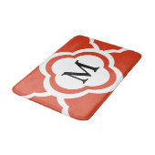 Elegante Monogram Oranje Quatrefoil Patroon Badmat (Gekanteld)