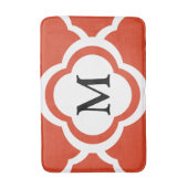 Elegante Monogram Oranje Quatrefoil Patroon Badmat (Voorkant Verticaal)