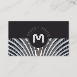 Elegante monogram organische architectuur golven visitekaartje