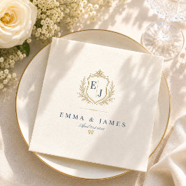 Elegante Monogram Oude Geld Huwelijksfeest Servet