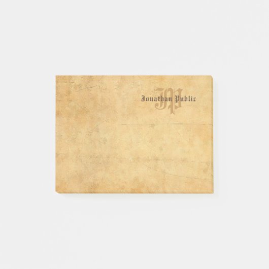 Elegante Monogram Oude Stijl Hand Tekst Post-it® Notes (Voorkant)