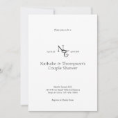 Elegante Monogram Paar Douche Bruids Uitnodiging (Voorkant)