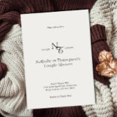 Elegante Monogram Paar Douche Bruids Uitnodiging