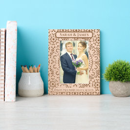 Elegante Monogram Paar Namen Decoratief Patroon Gegraveerde Lijstjes