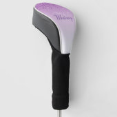 elegante monogram paarse glitter golfheadcover (Schuin)