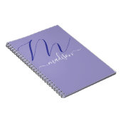 Elegante Monogram Paarse Script Kantoor School Notitieboek (Rechterzijde)
