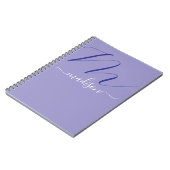 Elegante Monogram Paarse Script Kantoor School Notitieboek (Linkerzijde)