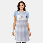 Elegante Monogram Pastellavendel Gingham controles Schort (Gedragen)