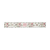 Elegante Monogram Pastelrozen Shabby Chic Bruiloft Uitnodigingen Wikkel (Vlak)