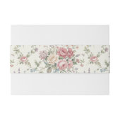 Elegante Monogram Pastelrozen Shabby Chic Bruiloft Uitnodigingen Wikkel (Achterkant Voorbeeld)