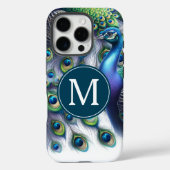 Elegante monogram pauw Case-Mate iPhone case (Achterkant)