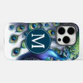 Elegante monogram pauw Case-Mate iPhone case (Achterkant (horizontaal))