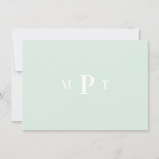 Elegante Monogram Persoonlijk Briefpapier Uitnodig Kaart (Voorkant)