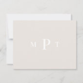 Elegante Monogram Persoonlijk Briefpapier Uitnodig Kaart (Voorkant)