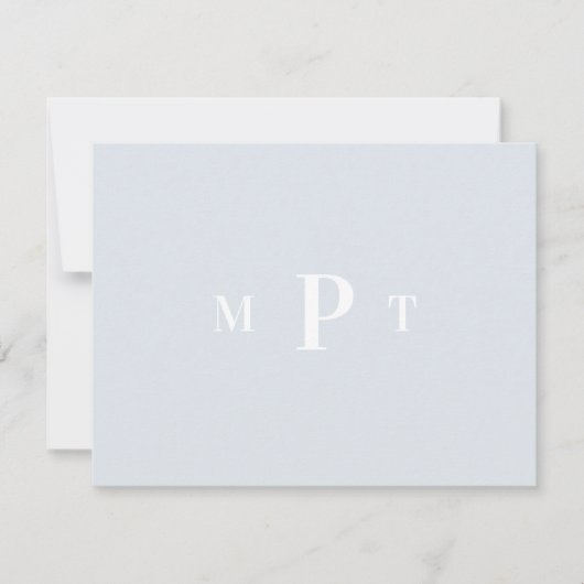 Elegante Monogram Persoonlijk Briefpapier Uitnodig Kaart (Voorkant)