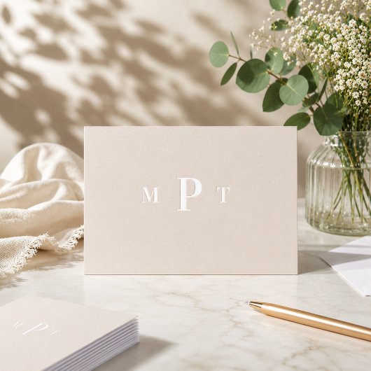 Elegante Monogram Persoonlijk Briefpapier Uitnodig Kaart