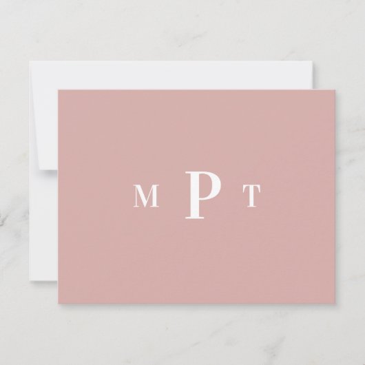 Elegante Monogram Persoonlijk Briefpapier Uitnodig Kaart (Voorkant)