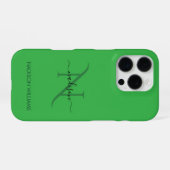 Elegante Monogram Persoonlijke groene iPhone Hoesje (Achterkant horizontaal)