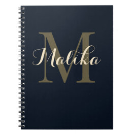 Elegante Monogram Persoonlijke Spiraal Notebook  Notitieboek