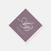 Elegante Monogram Plum Huwelijk Servet (Hoek)