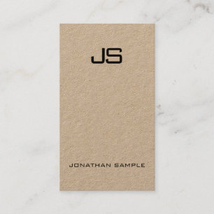 Elegante Monogram Premium Kraft Unieke Verticale Visitekaartje