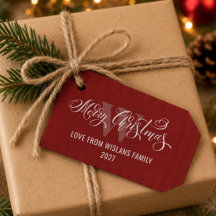 Elegante Monogram Prettig Kerstmis Calligrafie Roo