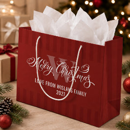 Elegante Monogram Prettig Kerstmis Calligrafie Roo Groot Cadeauzakje