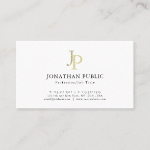Elegante Monogram Professioneel Goud Witte Sjabloo Visitekaartje