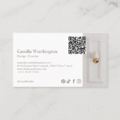Elegante Monogram Professioneel Interieurontwerper Visitekaartje (Achterkant)